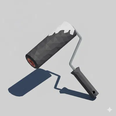 Con lăn sơn Low Poly (Low Poly Paint Roller)
