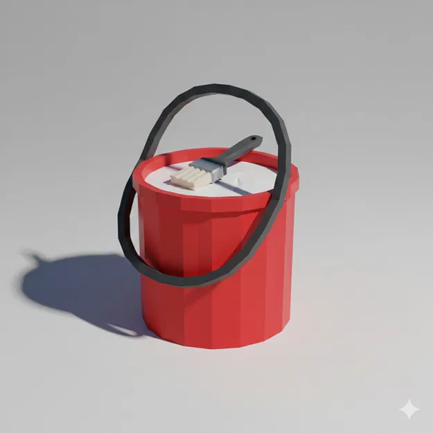 Xô sơn Low Poly (Low Poly Paint Bucket) - Image 1