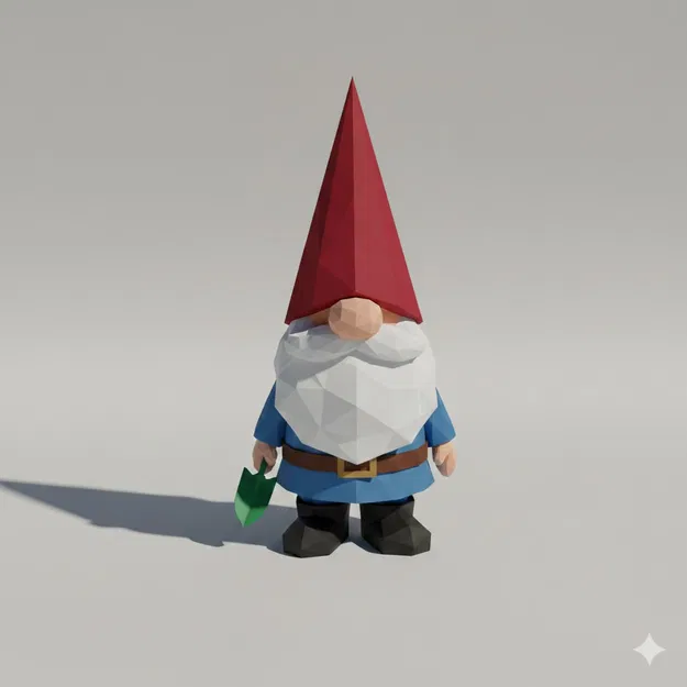 Chú lùn sân vườn Low Poly - Image 1