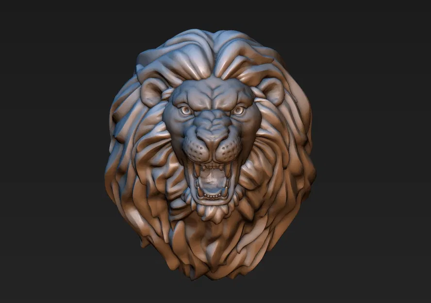 Mẫu in 3D Đầu Sư Tử sẵn sàng in (Lion head 3D print ready) - Image 1