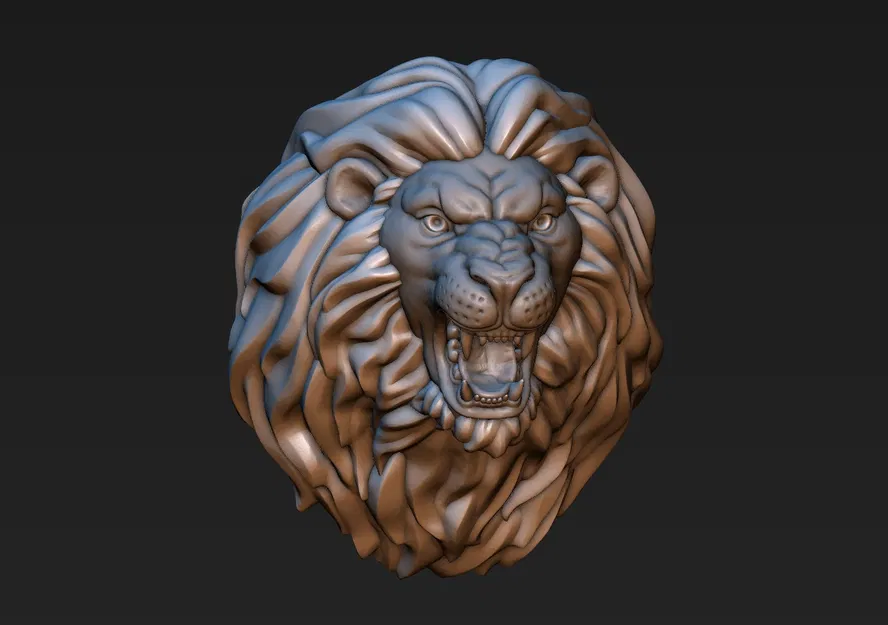 Mẫu in 3D Đầu Sư Tử sẵn sàng in (Lion head 3D print ready) - Image 2