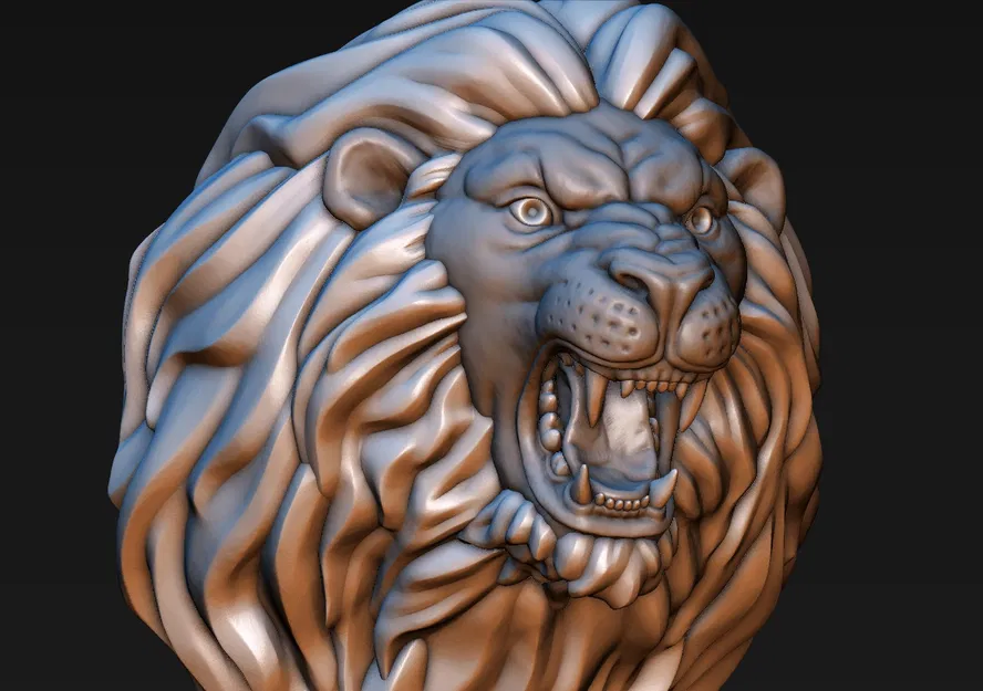 Mẫu in 3D Đầu Sư Tử sẵn sàng in (Lion head 3D print ready) - Image 4