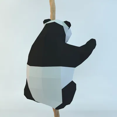 Mẫu in 3D Lowpoly Gấu Trúc Cute Có Dây (Low poly) – Lowpoly Cute Panda with Rope