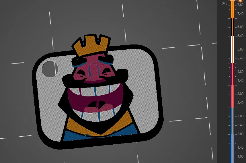 Móc khóa King Laugh Emote (Clash Royale) - File STL in 3D - Image 2