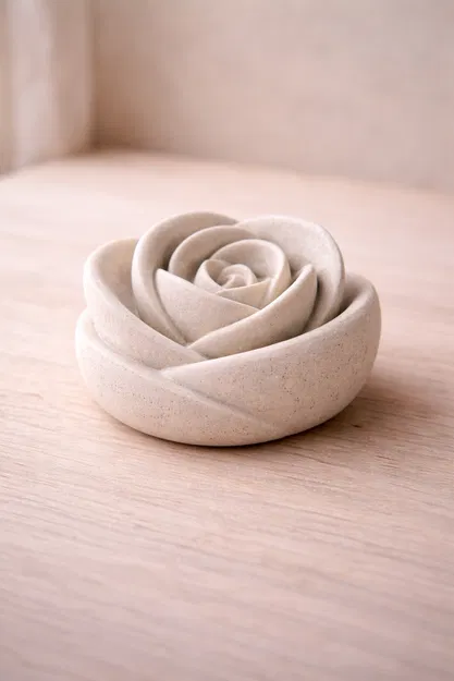 Japandi Rose – Hoa hồng trang trí in 3D với filament glitter đỏ - Image 2