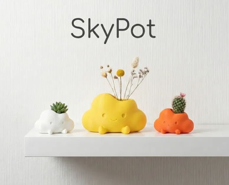 “SkyPot” – Chậu mây dễ thương kiêm khay sắp xếp bàn làm việc - Image 1