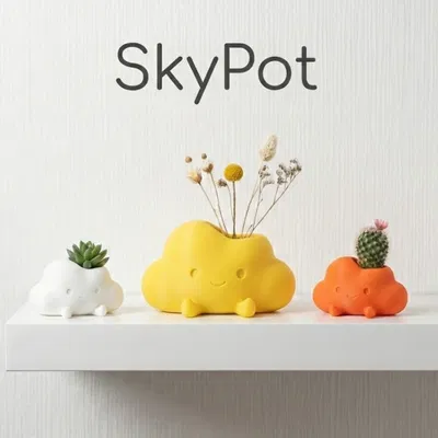 “SkyPot” – Chậu mây dễ thương kiêm khay sắp xếp bàn làm việc