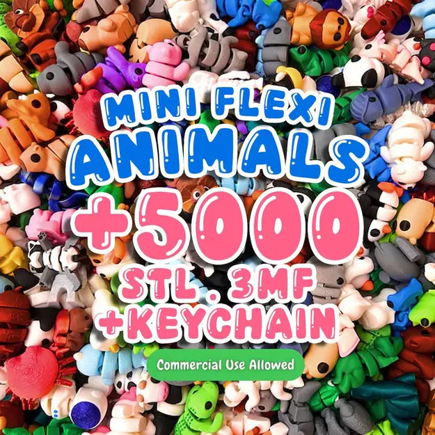 Gói mini Flexi 3MF Bundle: Động vật + Móc khóa (Animals + Keychains) - Image 1