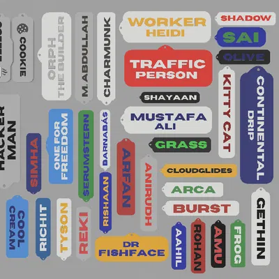 Móc khóa tên Construct (Construct Name Keyrings)