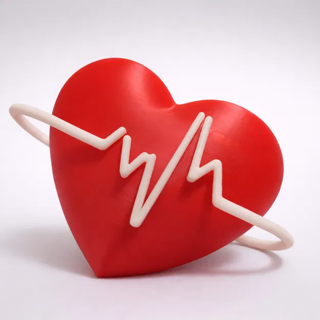 Tượng Trái Tim Nhịp Tim – Biểu Tượng Tình Yêu Trang Trí In 3D - Image 1