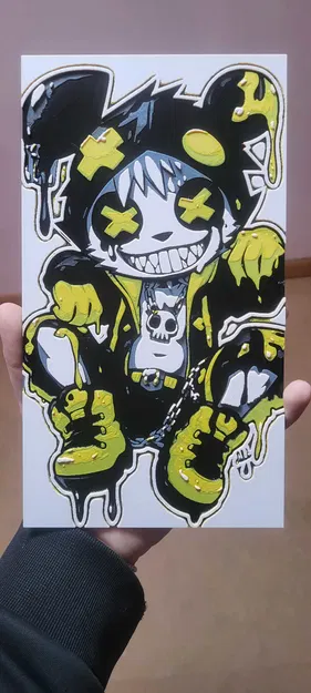 Teddy Toxique (HueForge) – Tranh in đa màu tối & chi tiết - Image 1