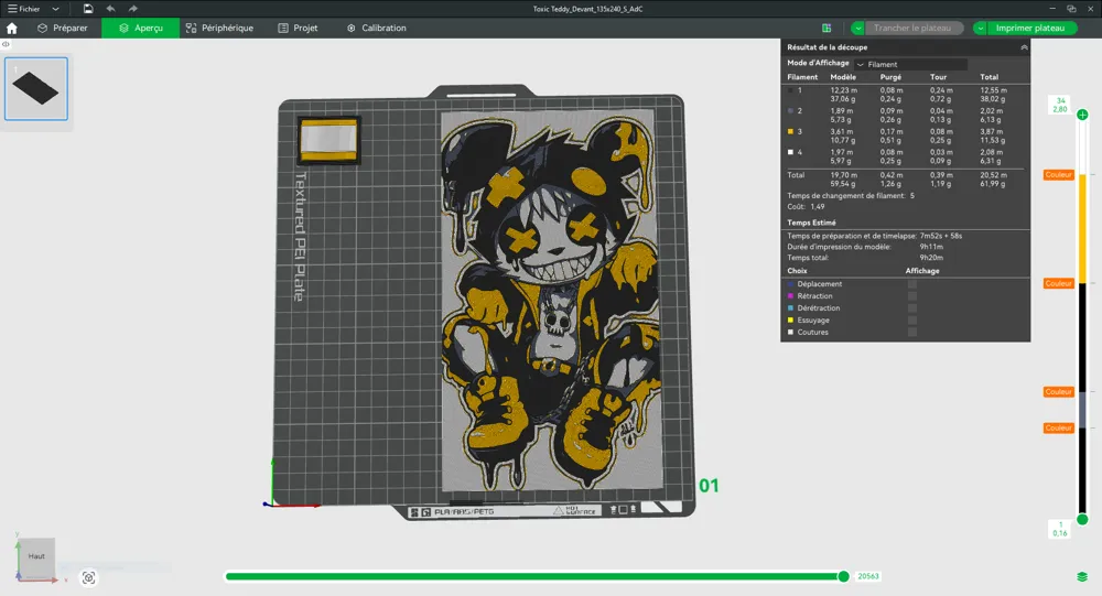 Teddy Toxique (HueForge) – Tranh in đa màu tối & chi tiết - Image 3