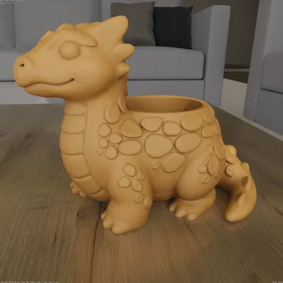 Chậu Trồng Cây Rồng Con Dễ Thương (STL) – Cute Baby Dragon Planter Pot STL
