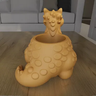 Chậu Trồng Cây Rồng Con Dễ Thương (STL) – Cute Baby Dragon Planter Pot STL