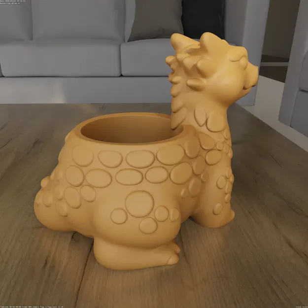 Chậu Trồng Cây Rồng Con Dễ Thương (STL) – Cute Baby Dragon Planter Pot STL - Image 8