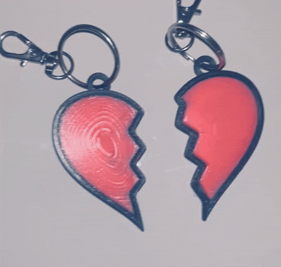 Móc khóa trái tim tách rời (Separate Heart KeyRing)