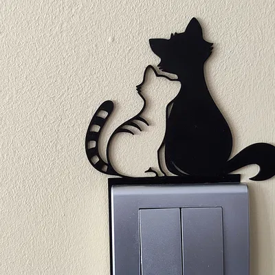 Trang trí công tắc đèn – Mèo 1