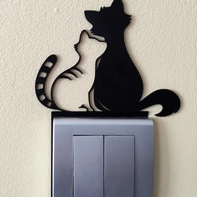 Trang trí công tắc đèn – Mèo 1