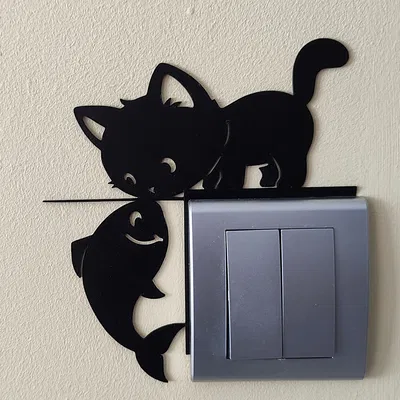 Trang trí công tắc đèn – Mèo 2