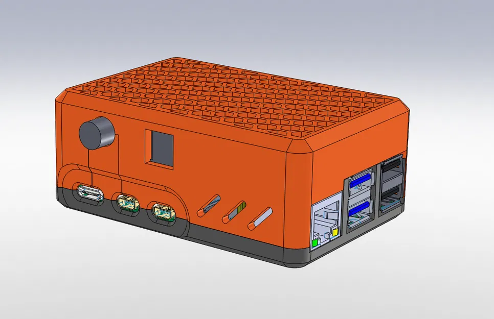 Vỏ Case Raspberry Pi 5 kết hợp 52PI NVDIGI HAT - Thiết kế nắp chia đôi - Image 1