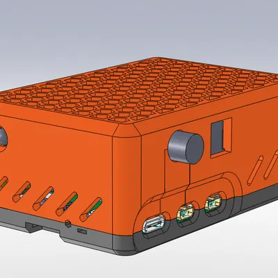 Vỏ Case Raspberry Pi 5 kết hợp 52PI NVDIGI HAT - Thiết kế nắp chia đôi