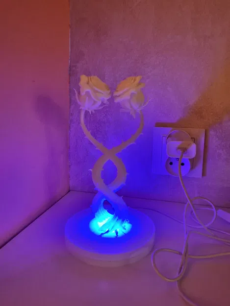 Đèn 2 Bông Hồng Đan Xen (2 Intertwined Roses – Lamp) - Image 1