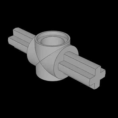 Trục Technic 3L có lỗ pin vuông góc ở giữa (Lego Compatible 27940.dat)