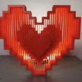 Pixel Heart String Art – Trái Tim Pixel Lơ Lửng Phong Cách Retro - Thumbnail 1