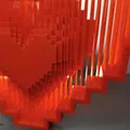 Pixel Heart String Art – Trái Tim Pixel Lơ Lửng Phong Cách Retro - Thumbnail 2