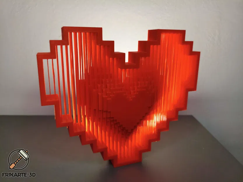 Pixel Heart String Art – Trái Tim Pixel Lơ Lửng Phong Cách Retro - Image 3