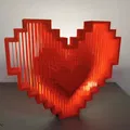 Pixel Heart String Art – Trái Tim Pixel Lơ Lửng Phong Cách Retro - Thumbnail 3