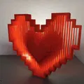 Pixel Heart String Art – Trái Tim Pixel Lơ Lửng Phong Cách Retro - Thumbnail 4