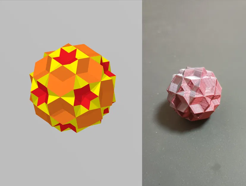 Tổ hợp gồm sáu khối rhombic icosahedron - Image 1