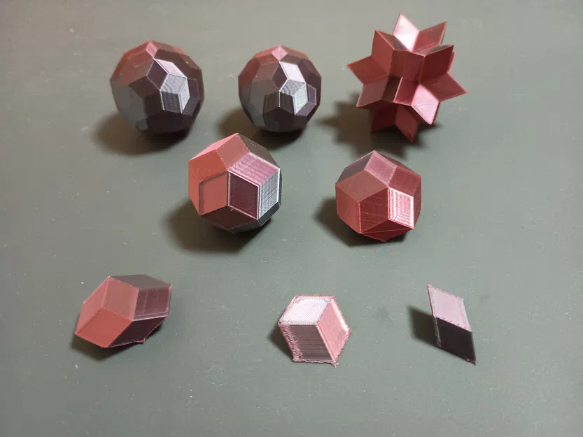 Rhombic polyhedra: Golden Rhombohedron, Bilinski, Icosa/Triaconta/Enneaconta/Hexeconta - Image 1