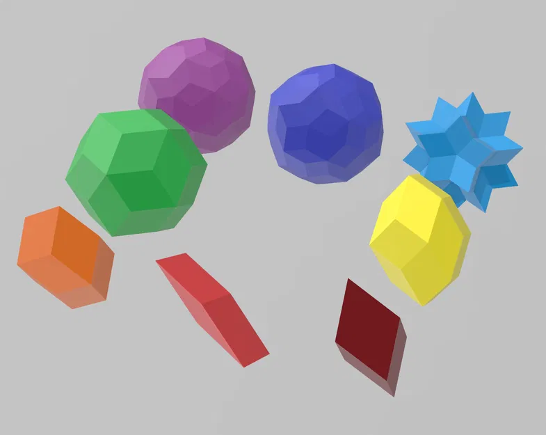 Rhombic polyhedra: Golden Rhombohedron, Bilinski, Icosa/Triaconta/Enneaconta/Hexeconta - Image 2