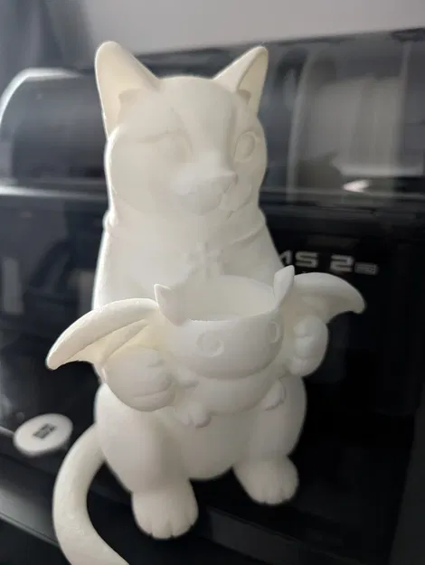 Tượng mèo bồng sinh vật con kèm nến tealight - Image 5