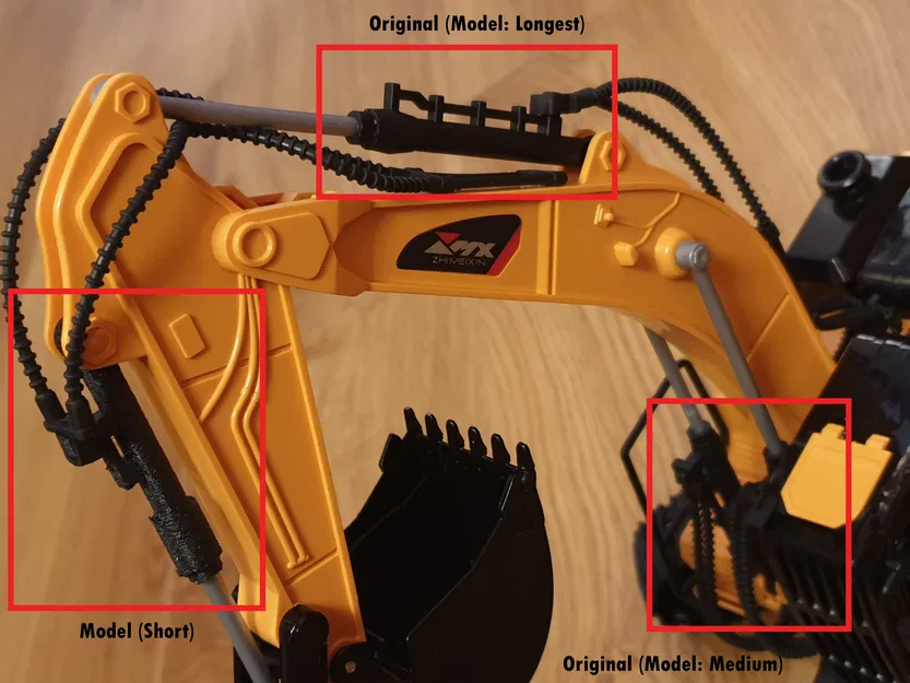 Bộ Ống Xy-lanh Thủy lực cho ZMX Toy Excavator (ZMX Toy Excavator Ram Tube Set) - Image 4