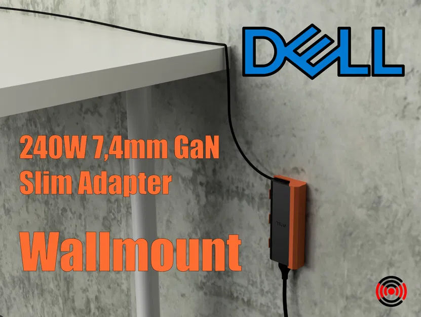 Giá đỡ sạc Dell 240W GaN Slim (7,4mm) gắn dọc hoặc ngang - Image 1