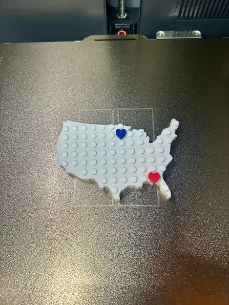 Nam châm gạch/block bản đồ Mỹ (USA) với trái tim di chuyển - Image 2