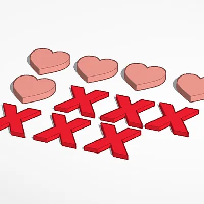 Trò chơi bàn cờ Tic Tac Toe (phiên bản Ngày Valentine)