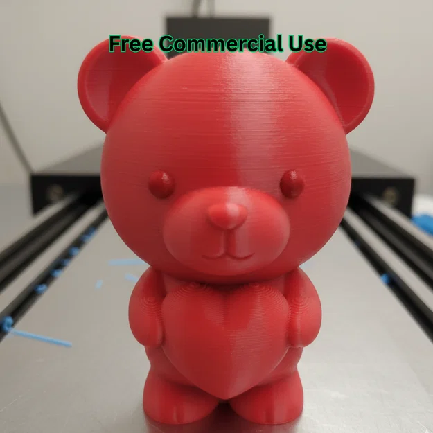 Tượng Gấu Ôm Tim Valentine (Heart Bear Valentine Figure) - Image 1