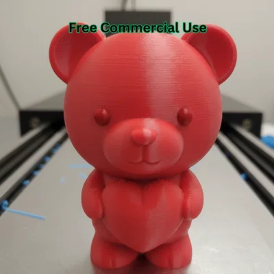 Tượng Gấu Ôm Tim Valentine (Heart Bear Valentine Figure)