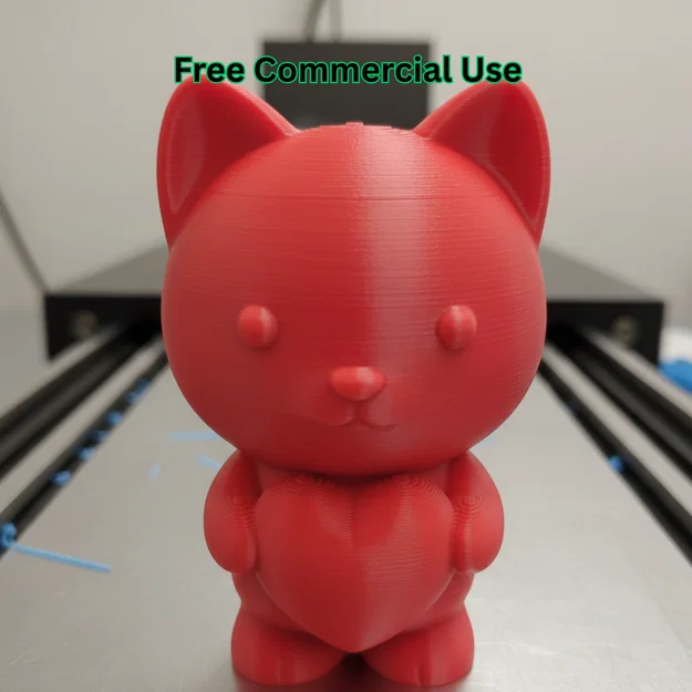 Figure Love Cat Valentine – Mèo Chibi Ôm Trái Tim - Image 1