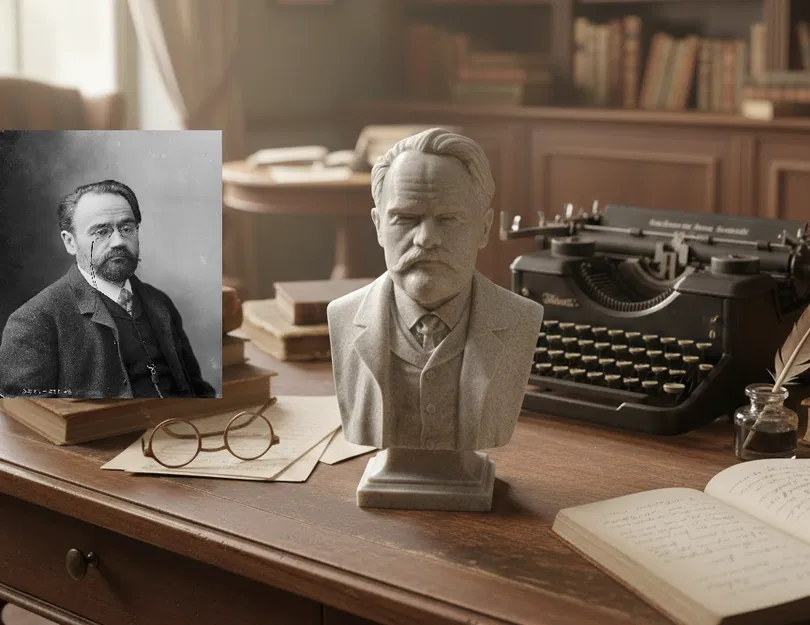Émile Édouard Charles Antoine Zola - Bust - Image 1