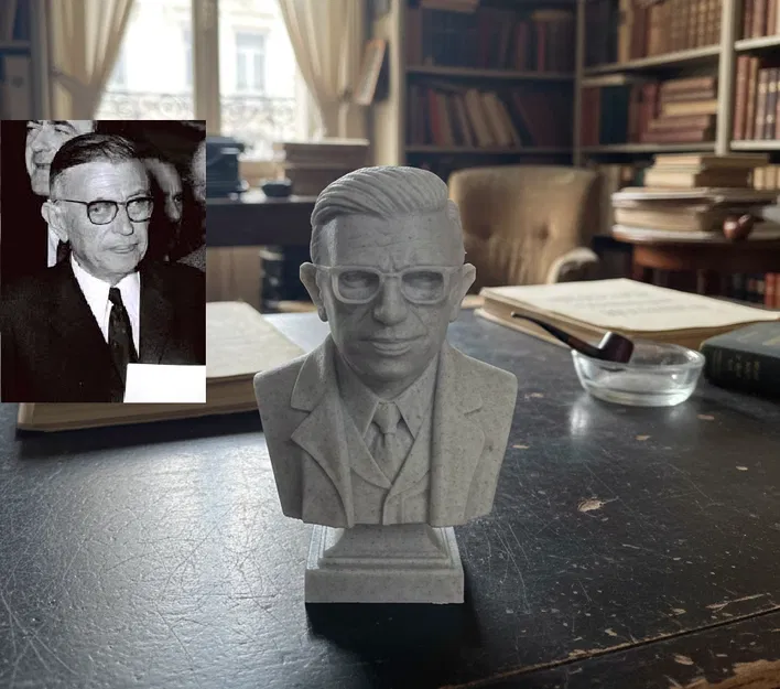 Jean‑Paul Charles Aymard Sartre – Bust - Image 1