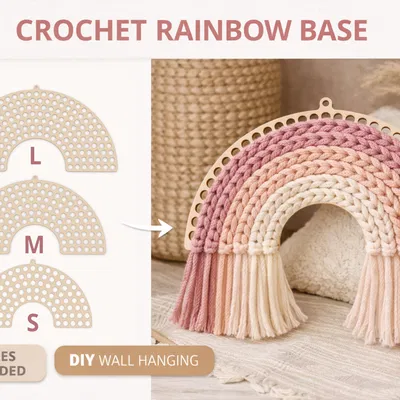 Đế cầu vồng đan móc in 3D (Crochet rainbow base)