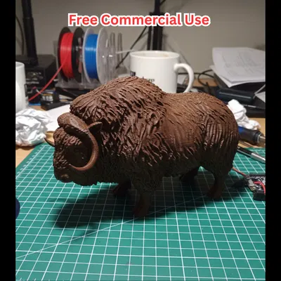 Tượng Bò Xạ Hương Bán Hiện Thực