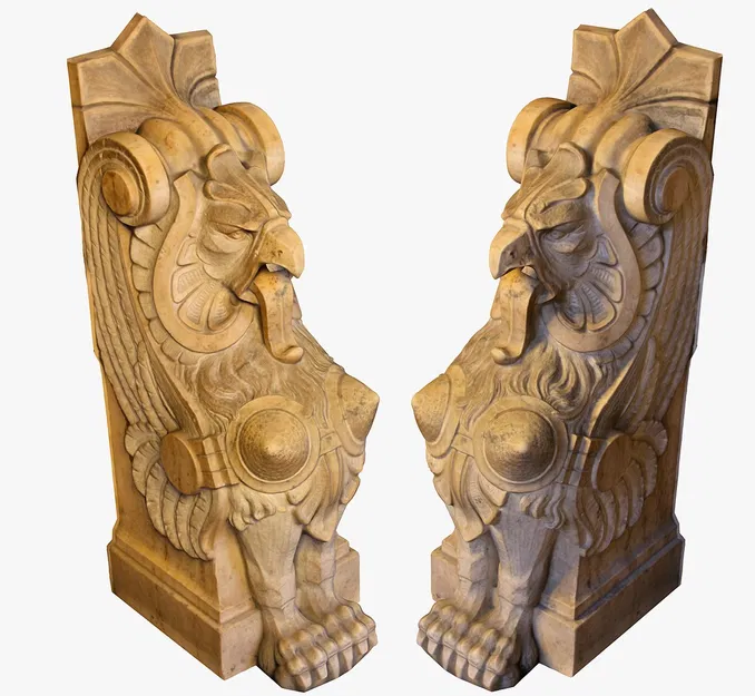 Tượng Griffon (Griffon Statue) - Model scan 3D High Res sẵn sàng 3D print - Image 1