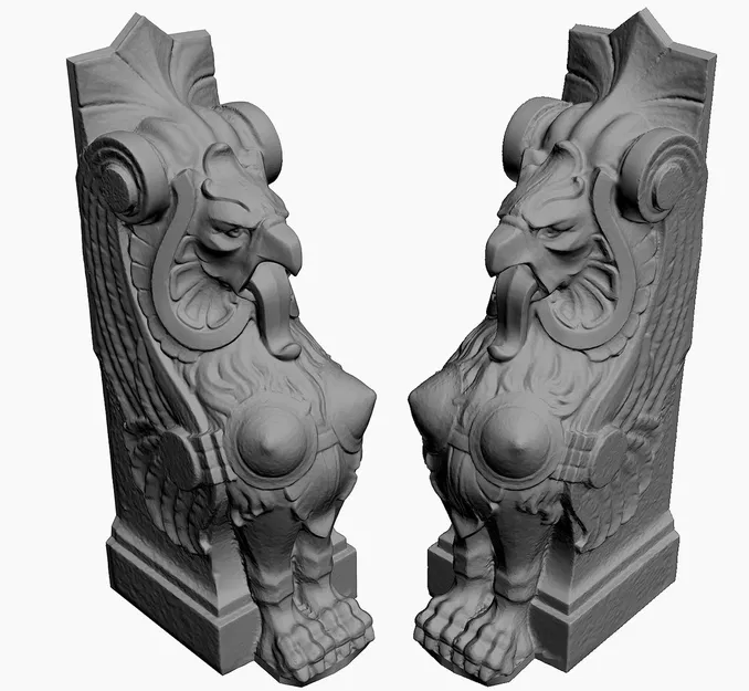Tượng Griffon (Griffon Statue) - Model scan 3D High Res sẵn sàng 3D print - Image 2