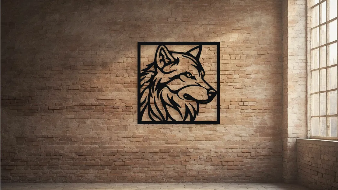 Tranh Treo Tường Đầu Sói Cách Điệu (Stylized Wolf Head Wall Decor Art) - Image 4